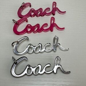 COACH POPPY HANGTAGS Rare Coach script with silver ring